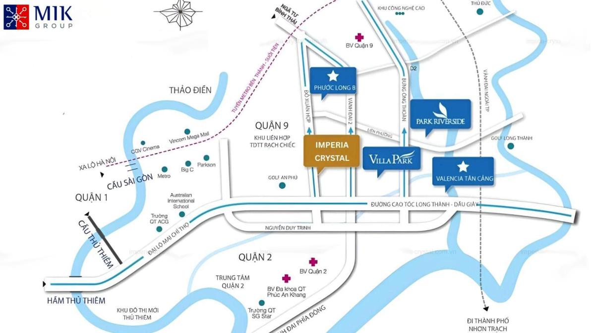 Bản đồ vị trí Imperia Crystal mặt tiền Võ Chí Công