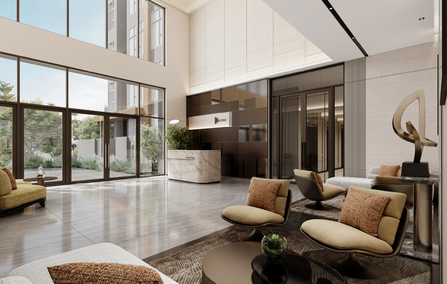 Thiết kế sảnh thang máy sang trọng Masteri Peninsula