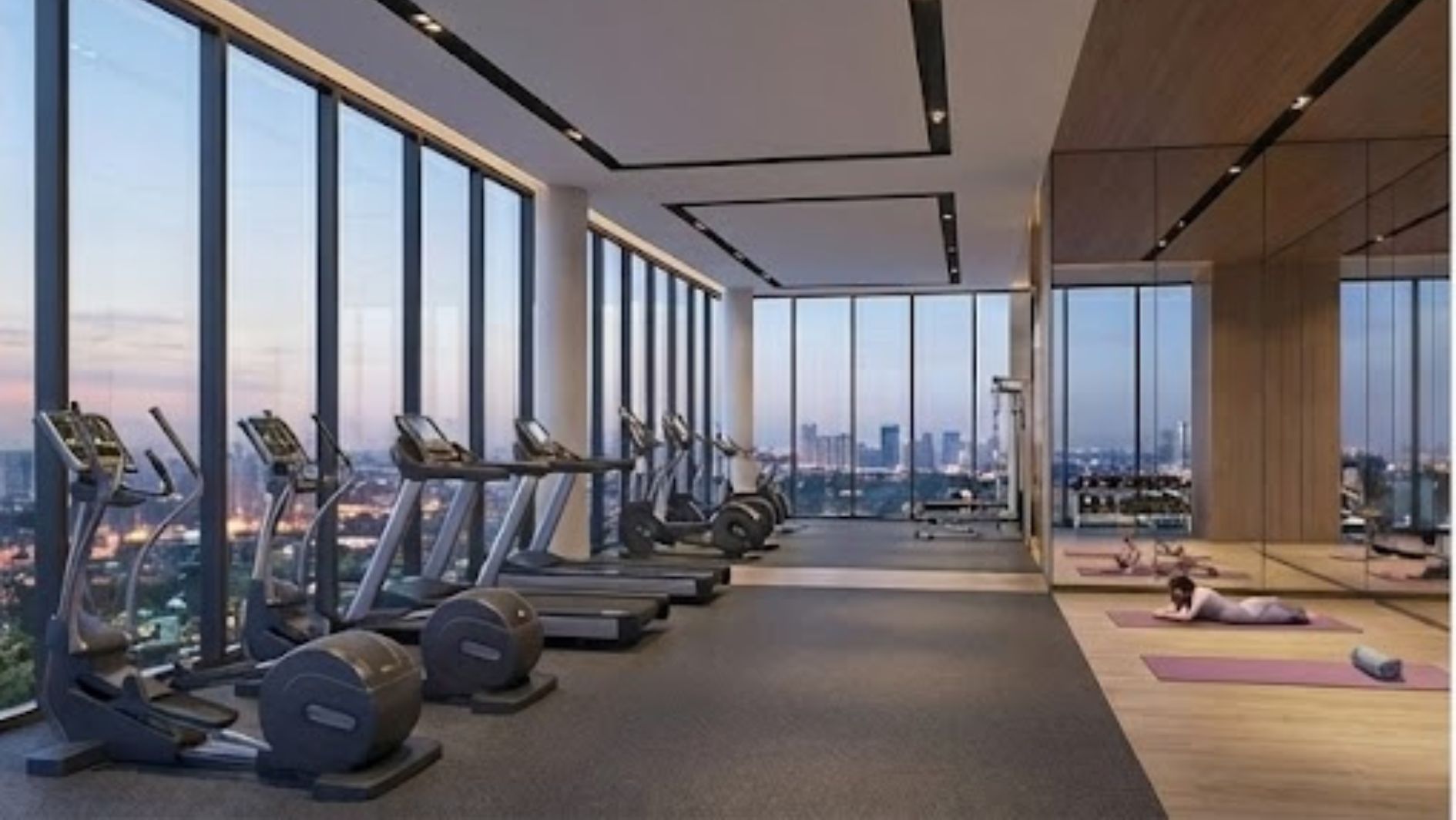 Phòng Gym hiện đại với trang thiết bị cao cấp và view nhìn thoáng đạt