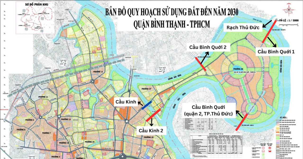 Bản đồ quy hoạch 5 cây cầu kết nối bán đảo Thanh Đa