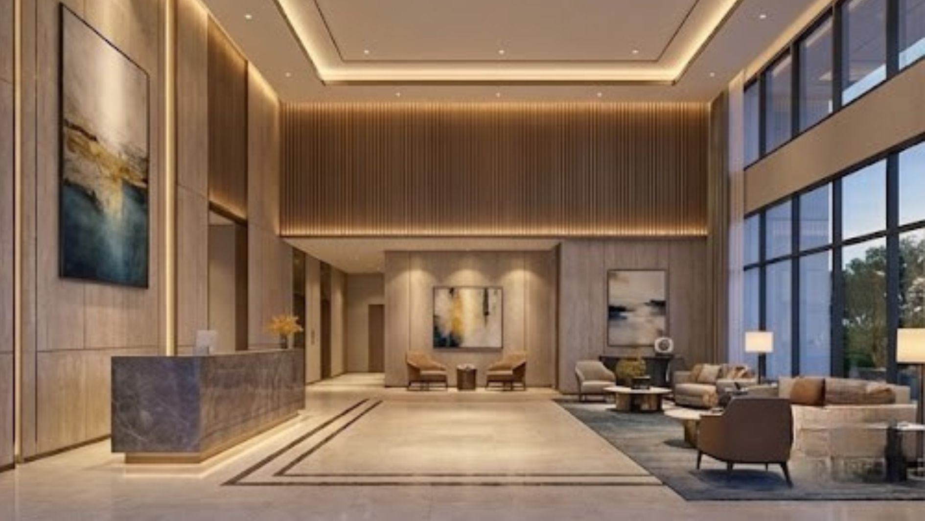 Sảnh đón Lobby sang trọng chuẩn khách sạn 5 sao tại Ansana By Kita