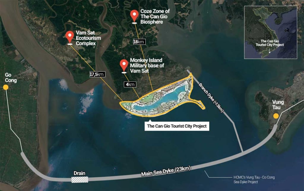 vị trí vinhomes green paradise cần giờ